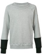 F.s.z - Contrast Sleeve Sweater - Men - Cotton - L, Grey, Cotton