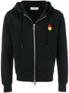 Ami Paris Zipped Hoodie With Patch Smiley - Black