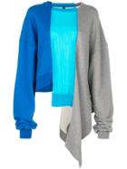 Unravel Project Oversized Asymmetric Sweatshirt - Blue