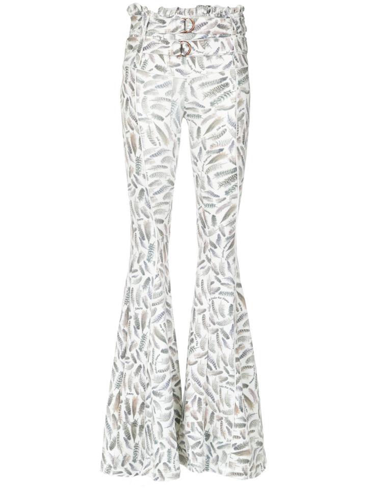 Andrea Bogosian Printed Flared Trousers - White