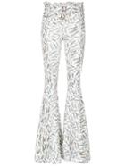 Andrea Bogosian Printed Flared Trousers - White