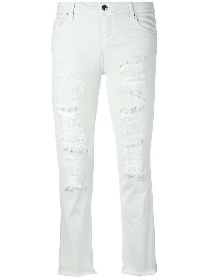 Iro - Ripped Cropped Jeans - Women - Cotton/spandex/elastane - 28, White, Cotton/spandex/elastane