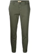 Fay Cropped Slim-fit Trousers, Women's, Size: 31, Green, Cotton/spandex/elastane