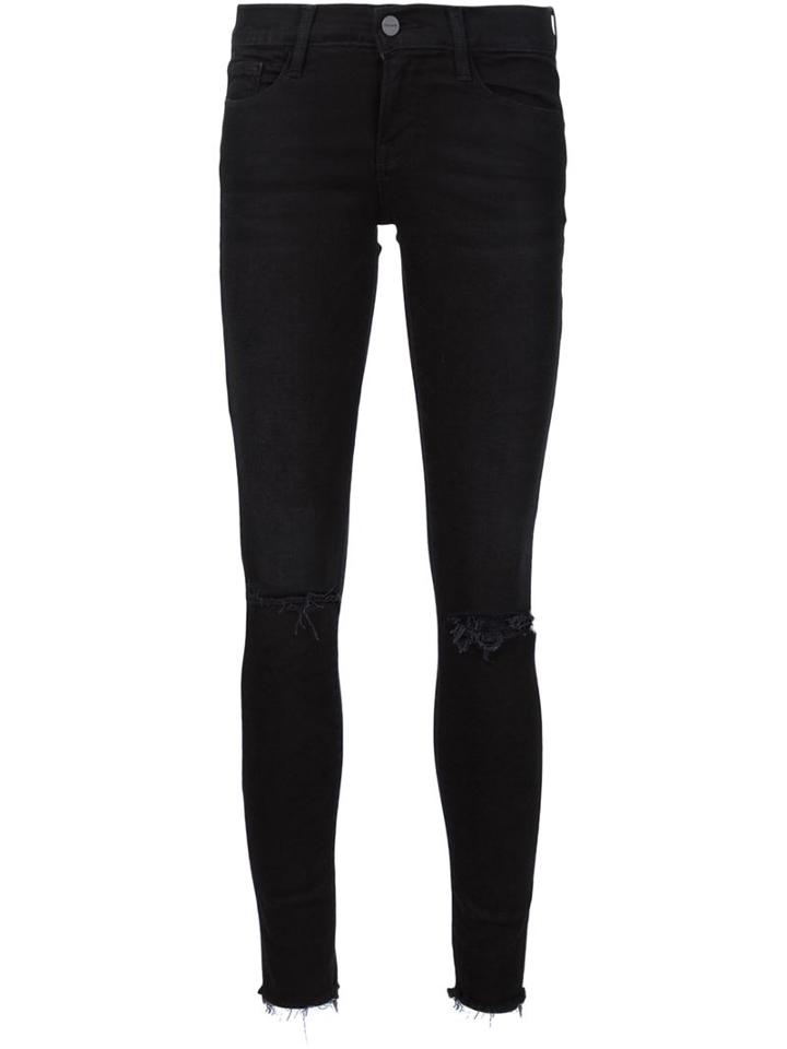 Frame Denim Le Skinny De Jeane Empire Jeans, Women's, Size: 28, Black, Cotton/polyester/spandex/elastane