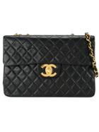 Chanel Vintage Jumbo Quilted Shoulder Bag, Black