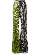 Halpern Sequinned Flared Trousers - Green