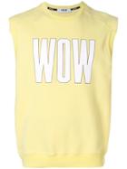 Msgm Wow Print Sleeveless Sweatshirt - Yellow & Orange