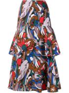 Marni 'lectric' Print Midi Skirt, Women's, Size: 42, Brown, Cotton