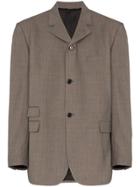 Raf Simons Oversized Wool Blazer Jacket - Grey
