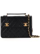 Chanel Vintage Double Cc Shoulder Bag, Women's, Black