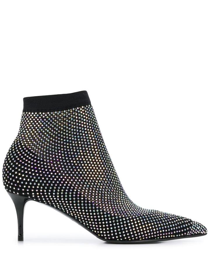 Le Silla Gilda Crystal-embellished Boot Pumps - Black