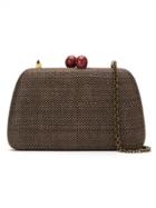 Serpui Woven Pattern Clutch - Brown