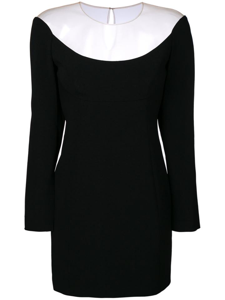 Alexander Wang Sheer Panel Fitted Dress - Black