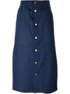 Julien David Button Up Skirt - Blue