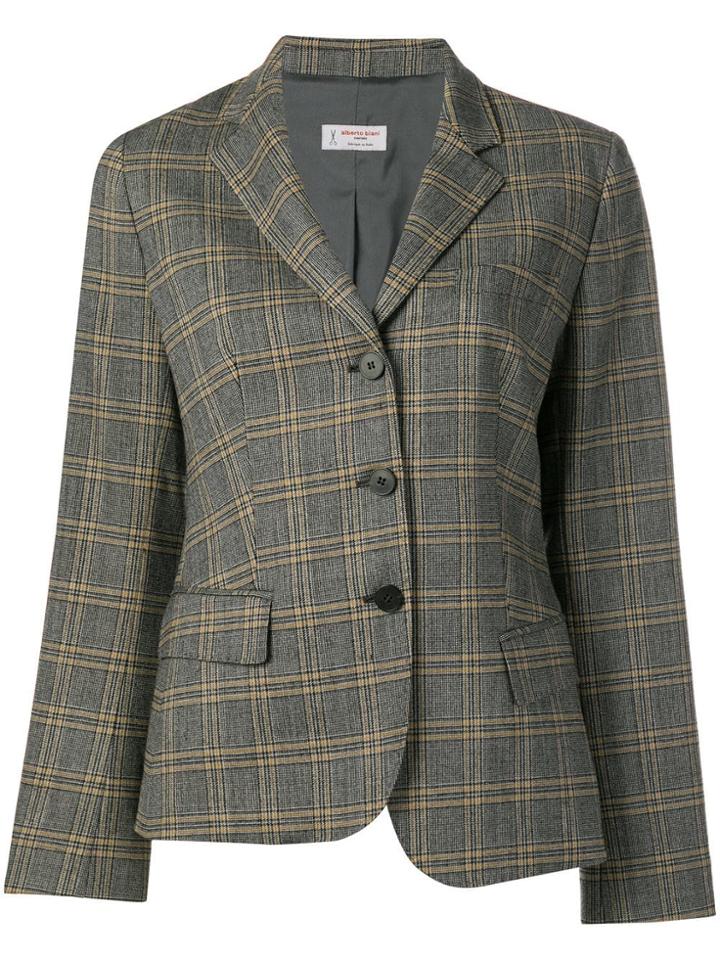 Alberto Biani Checked Tailored Blazer - Grey