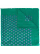 Gucci Heart Jacquard Shawl, Women's, Green, Wool/silk/viscose/metallic Fibre