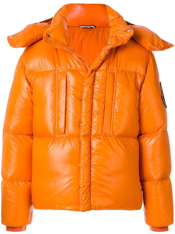 Moncler Glossy Padded Jacket - Yellow & Orange
