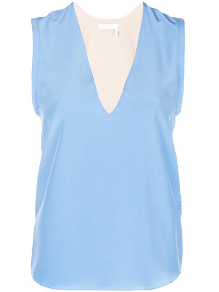 Chloé Crêpe De Chine Shell Top - Blue