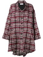 Faith Connexion Irregular Hem Tweed Coat - Red