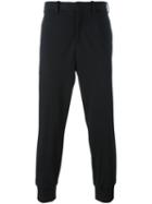 Neil Barrett Cuffed Trousers, Men's, Size: 46, Black, Polyester/spandex/elastane/viscose/cotton
