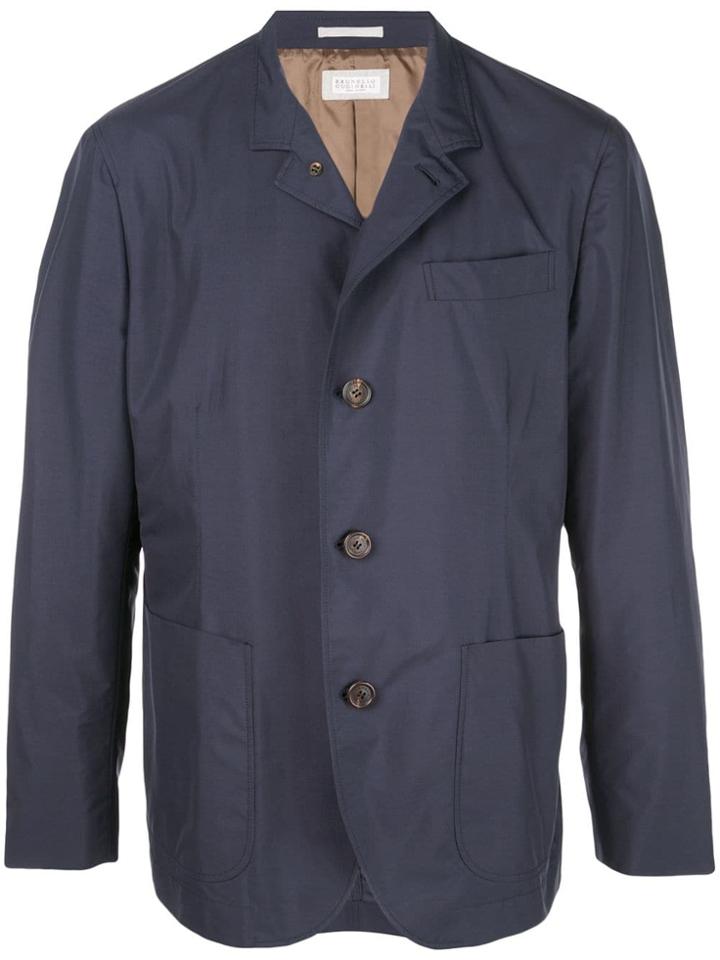 Brunello Cucinelli Button Up Blazer - Blue