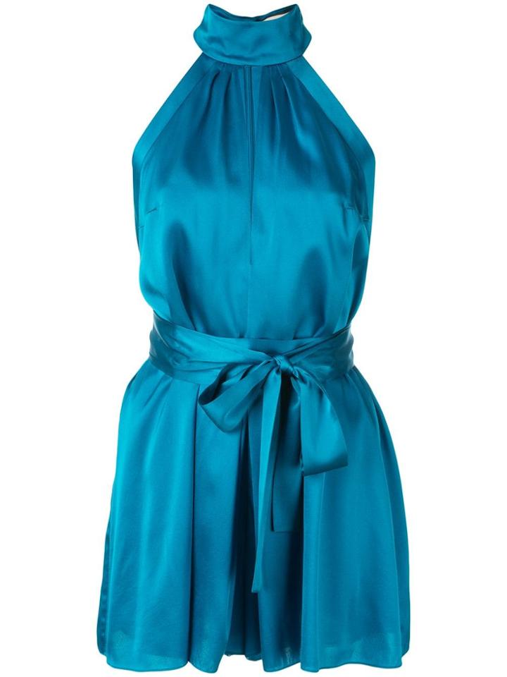 Alexis Rayelynn Satin Romper - Blue