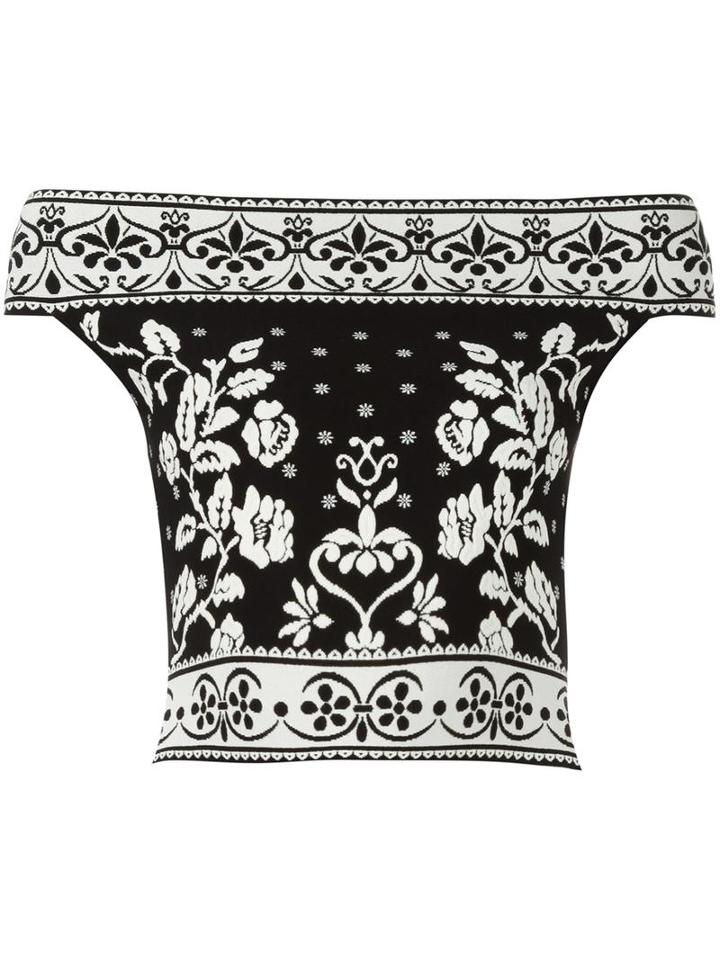 Alexander Mcqueen Jacquard Knit Top, Women's, Size: Small, Black, Polyamide/polyester/spandex/elastane/viscose
