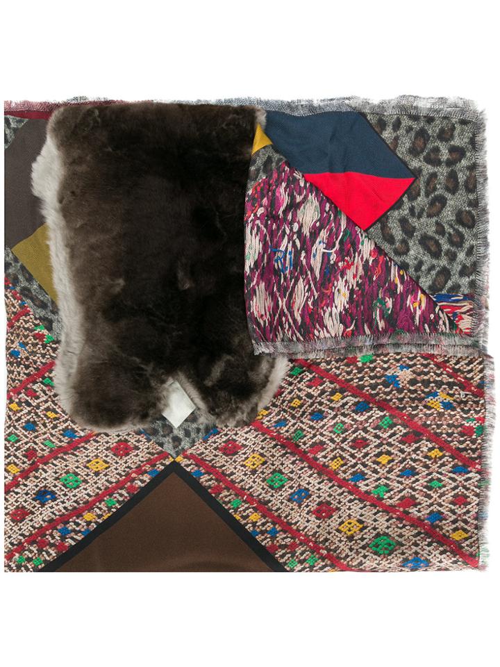 Pierre-louis Mascia Rabbit Fur Trim Scarf - Multicolour