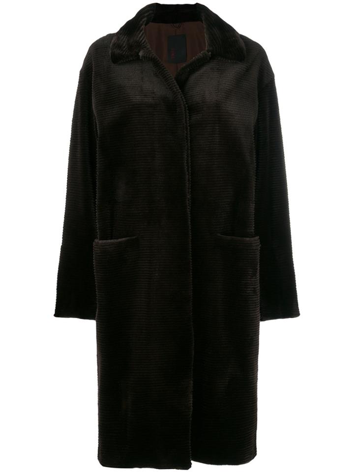 Liska Fur Cord Coat - Brown