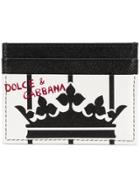 Dolce & Gabbana Grained King Print Card Holder - White