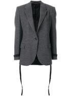 Neil Barrett Fitted Blazer With Ribbon Cuffs - Grey