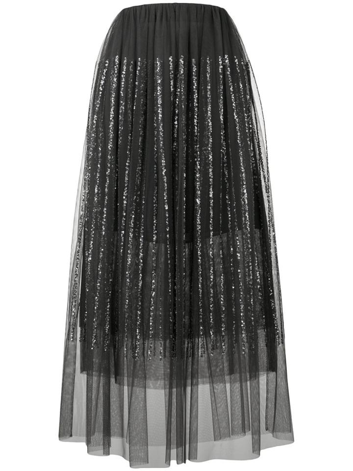 Brunello Cucinelli Sequin-embellished Midi Skirt - Black