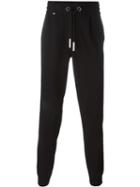 Philipp Plein Side Stripe Track Pants, Men's, Size: 52, Black, Cotton/viscose/polyamide/spandex/elastane