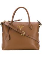 Prada Logo Tote Bag - Brown