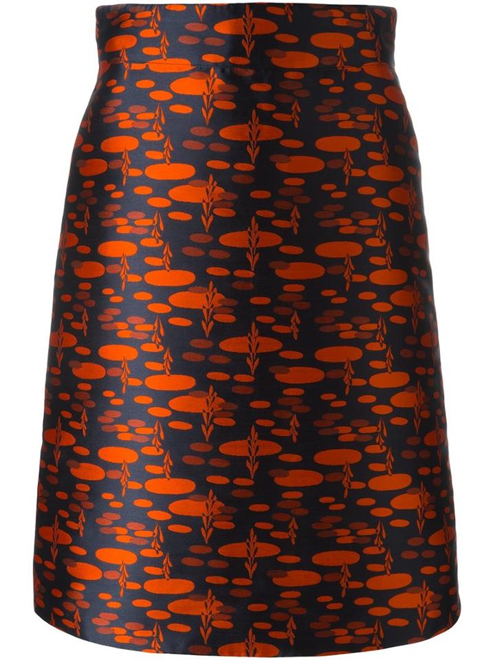 Akris Printed A-line Skirt