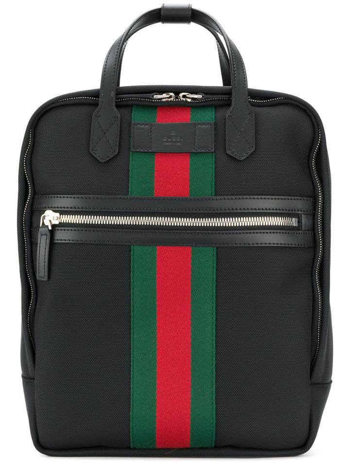 Gucci Web Embellished Backpack - Black