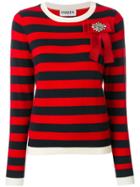 Essentiel Antwerp Bow-embellished Striped Sweater - Red