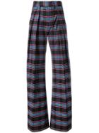Matthew Adams Dolan Checked Flared Trousers - Pink