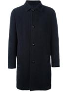 Mp Massimo Piombo Single Breasted Coat, Men's, Size: 52, Blue, Polyester/cupro/alpaca