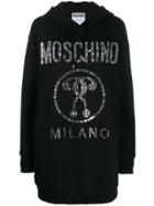 Moschino Logo Oversized Hoodie Dress - Black