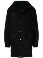 Isabel Benenato Montgomery Denim Hooded Parka - Black