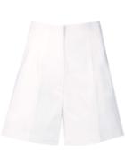 L'autre Chose Gabardine High Waist Shorts - White