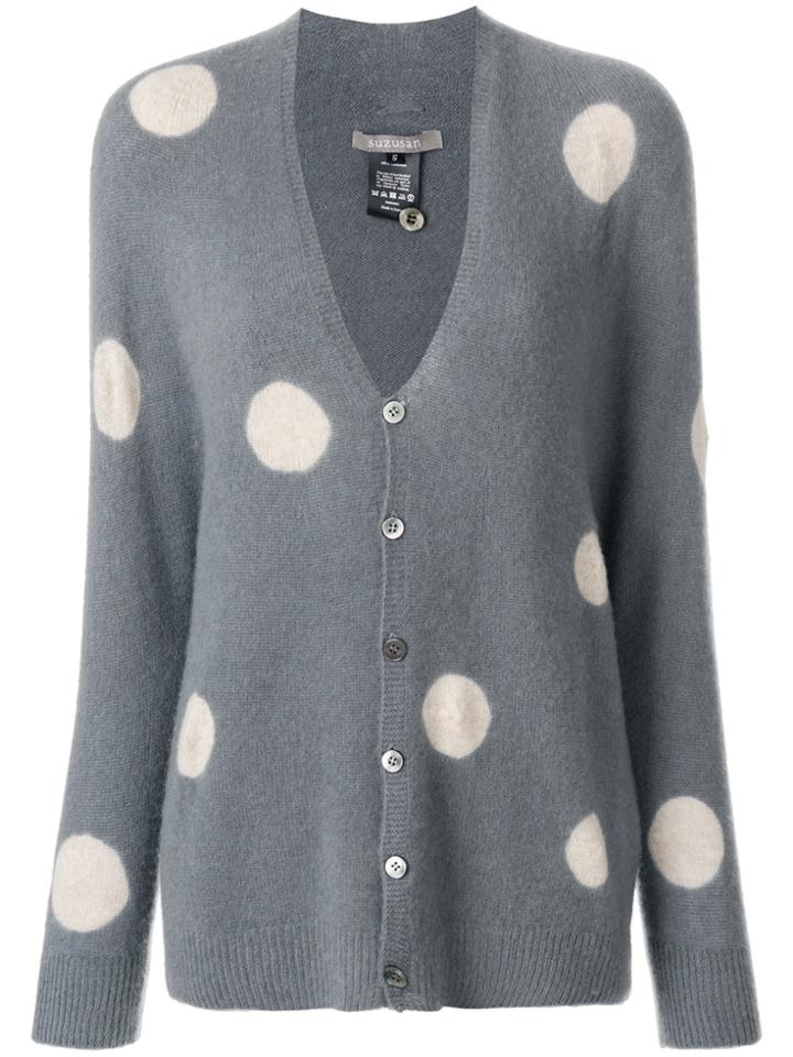 Suzusan Polka Dot Cardigan - Grey