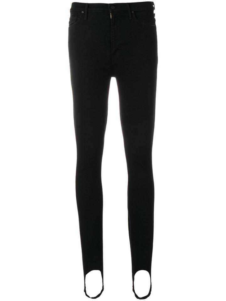 Mother High Waist Stirrup Skinny Jeans - Black