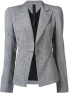 Gareth Pugh Plaid Single Breasted Blazer, Women's, Size: 42, Black, Virgin Wool
