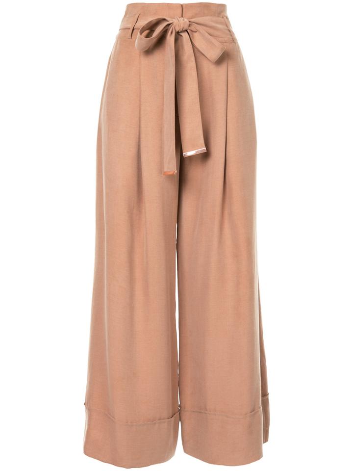 Ginger & Smart Bow Cropped Trousers - Pink & Purple