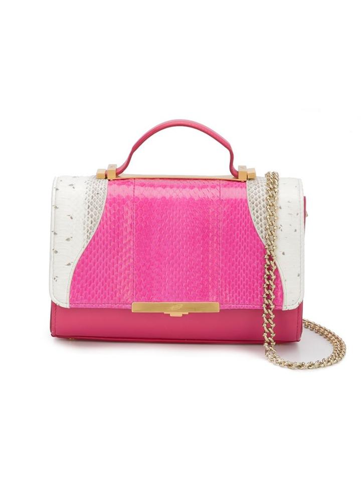 Khirma Eliazov Diamond Mini Satchel, Women's, Pink/purple, Calf Leather