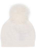 Lorena Antoniazzi Fur Bobble Hat - White