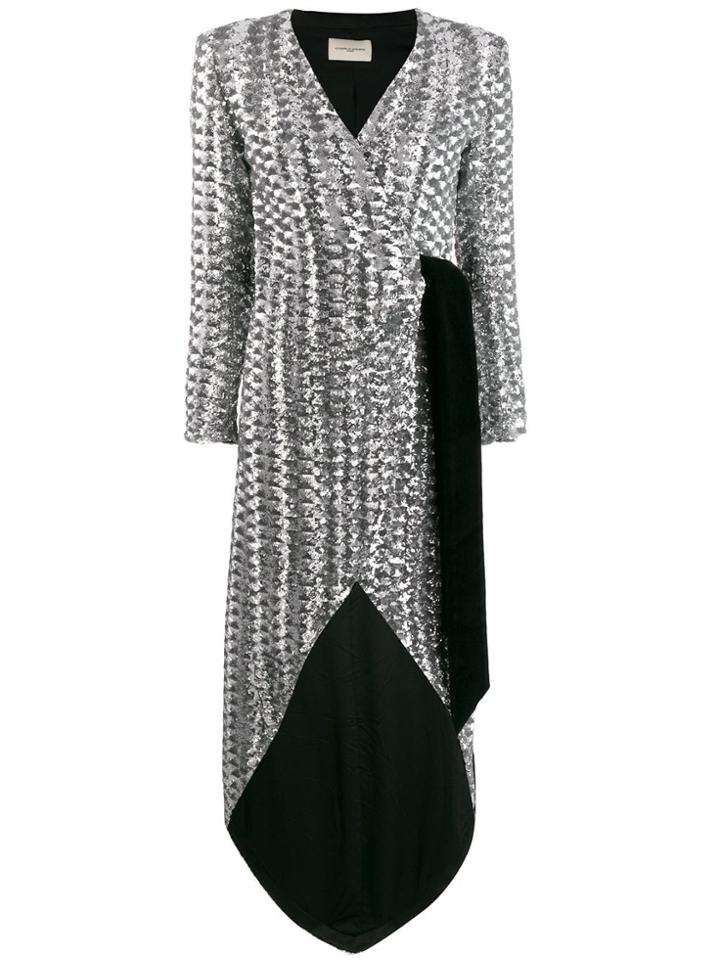 Giuseppe Di Morabito Sequined Wrap Dress - Silver
