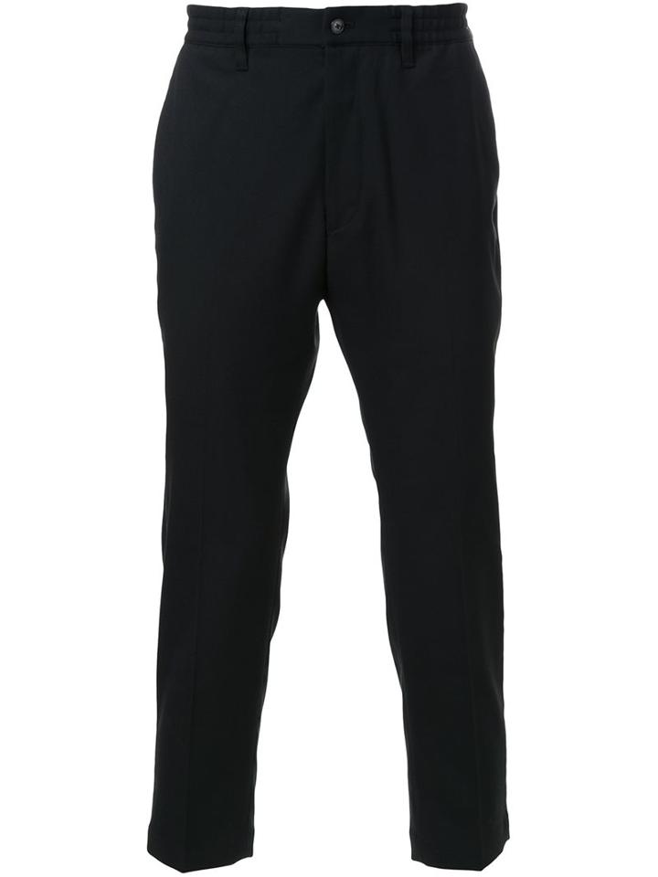 Cityshop Cropped Tailored Trousers, Men's, Size: Medium, Black, Polyester/polyurethane/rayon